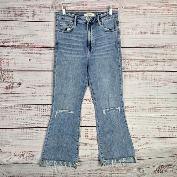 Hidden Los Angelos Happi High Rise Raw Hem Crop Jeans Size 29 Distressed Grunge - Picture 1 of 13